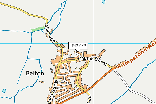 LE12 9XB map - OS VectorMap District (Ordnance Survey)