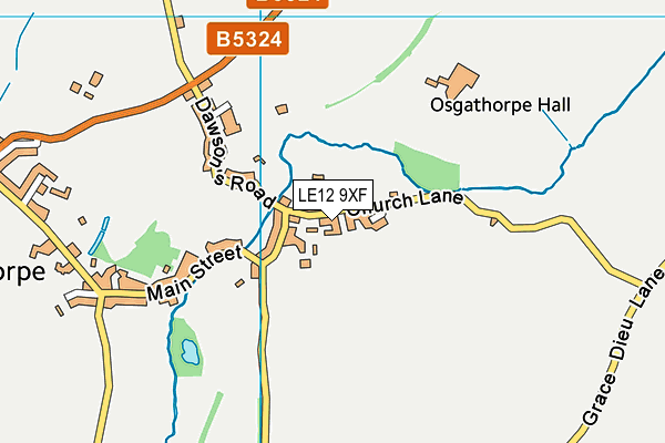 LE12 9XF map - OS VectorMap District (Ordnance Survey)