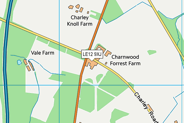 LE12 9XJ map - OS VectorMap District (Ordnance Survey)