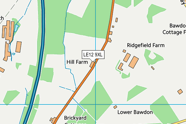 LE12 9XL map - OS VectorMap District (Ordnance Survey)