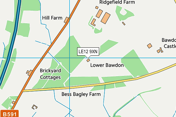 LE12 9XN map - OS VectorMap District (Ordnance Survey)