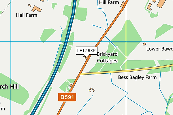 LE12 9XP map - OS VectorMap District (Ordnance Survey)