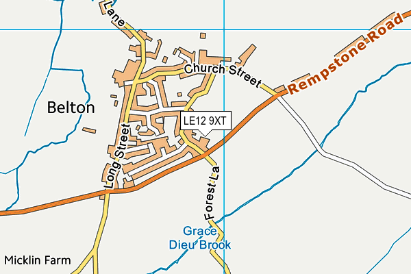 LE12 9XT map - OS VectorMap District (Ordnance Survey)