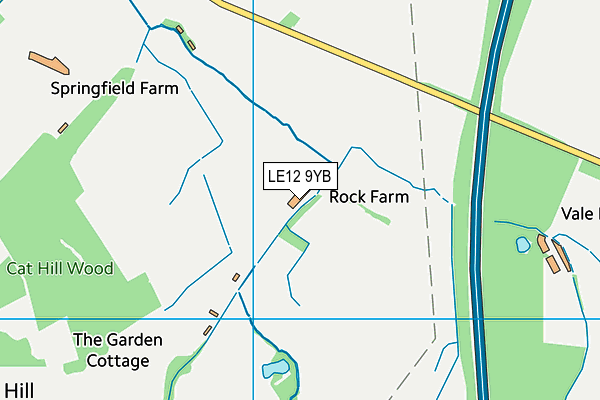 LE12 9YB map - OS VectorMap District (Ordnance Survey)