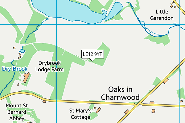 LE12 9YF map - OS VectorMap District (Ordnance Survey)