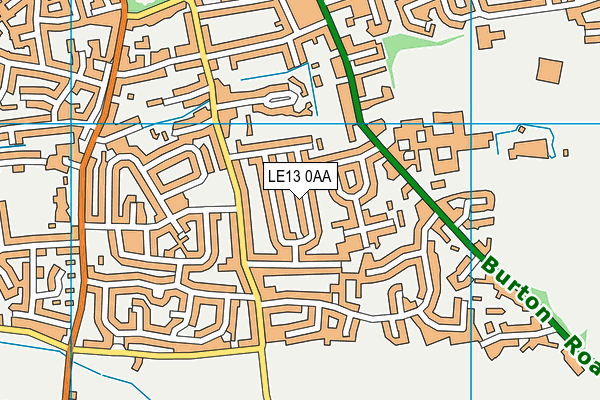 LE13 0AA map - OS VectorMap District (Ordnance Survey)