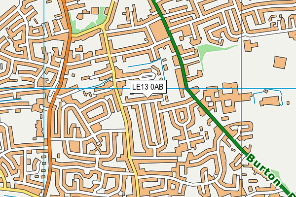 LE13 0AB map - OS VectorMap District (Ordnance Survey)