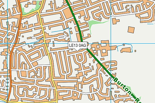 LE13 0AG map - OS VectorMap District (Ordnance Survey)