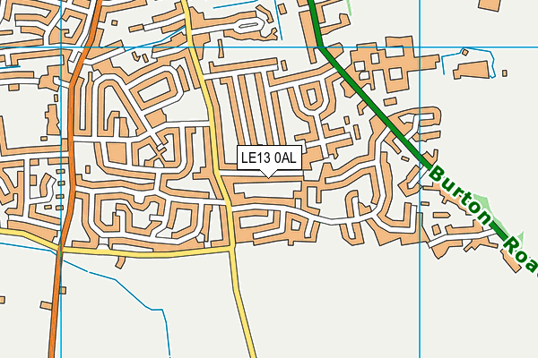 LE13 0AL map - OS VectorMap District (Ordnance Survey)