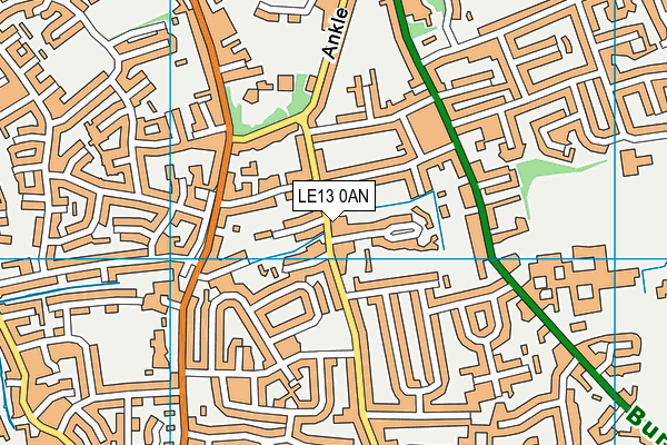 LE13 0AN map - OS VectorMap District (Ordnance Survey)