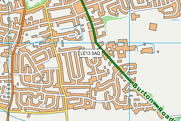 LE13 0AQ map - OS VectorMap District (Ordnance Survey)