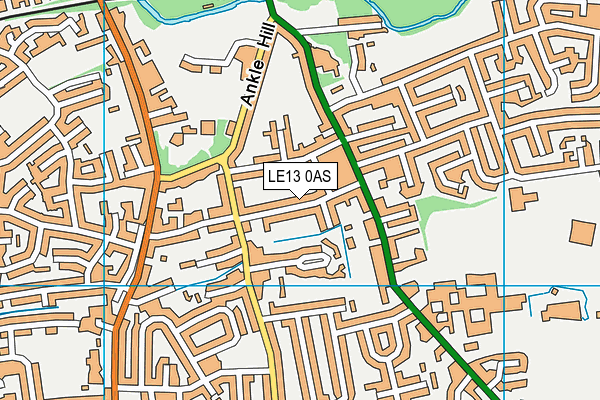 LE13 0AS map - OS VectorMap District (Ordnance Survey)