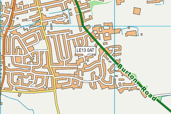 LE13 0AT map - OS VectorMap District (Ordnance Survey)