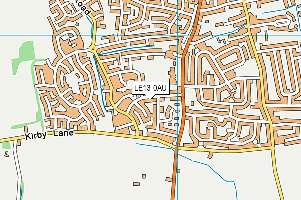 LE13 0AU map - OS VectorMap District (Ordnance Survey)