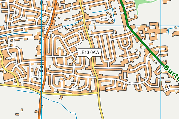 LE13 0AW map - OS VectorMap District (Ordnance Survey)