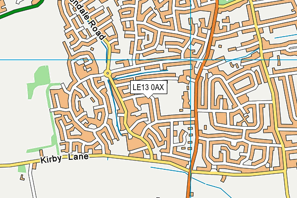 LE13 0AX map - OS VectorMap District (Ordnance Survey)