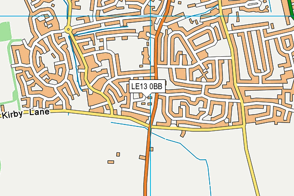 LE13 0BB map - OS VectorMap District (Ordnance Survey)