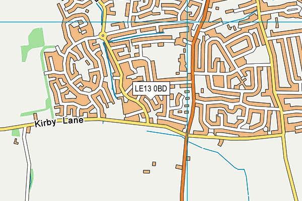 LE13 0BD map - OS VectorMap District (Ordnance Survey)