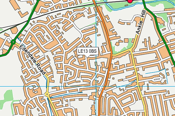 LE13 0BS map - OS VectorMap District (Ordnance Survey)