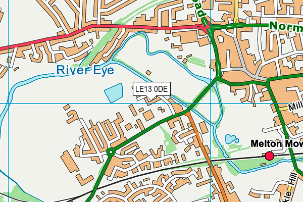 LE13 0DE map - OS VectorMap District (Ordnance Survey)