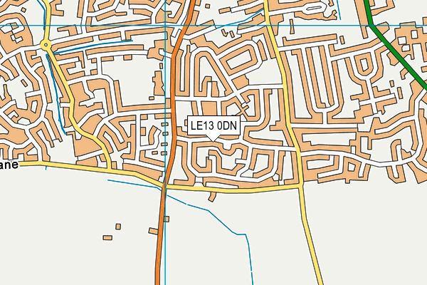 LE13 0DN map - OS VectorMap District (Ordnance Survey)