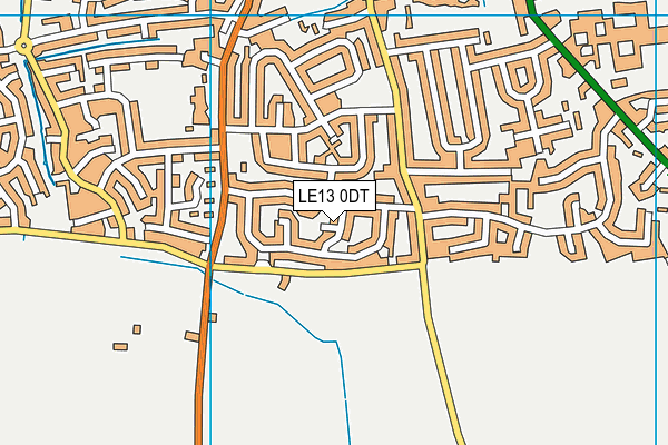 LE13 0DT map - OS VectorMap District (Ordnance Survey)