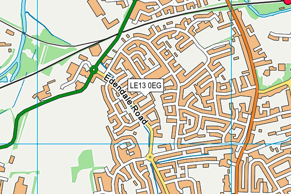 LE13 0EG map - OS VectorMap District (Ordnance Survey)