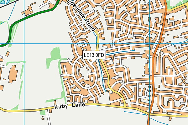 LE13 0FD map - OS VectorMap District (Ordnance Survey)