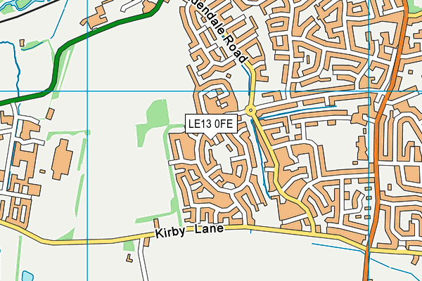 LE13 0FE map - OS VectorMap District (Ordnance Survey)