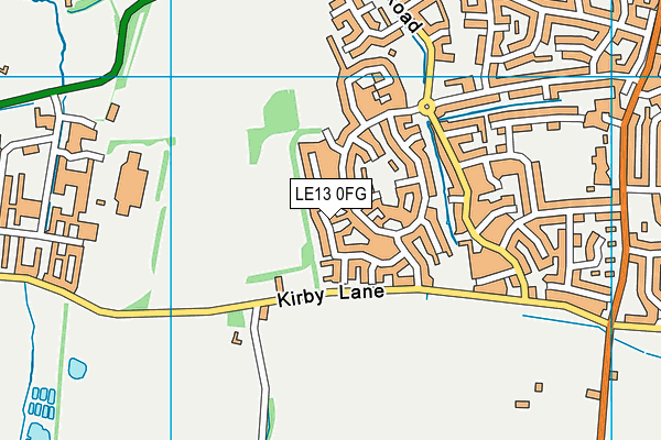 LE13 0FG map - OS VectorMap District (Ordnance Survey)