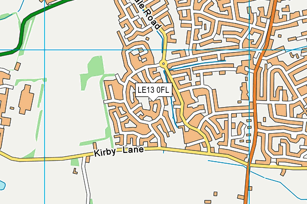 LE13 0FL map - OS VectorMap District (Ordnance Survey)