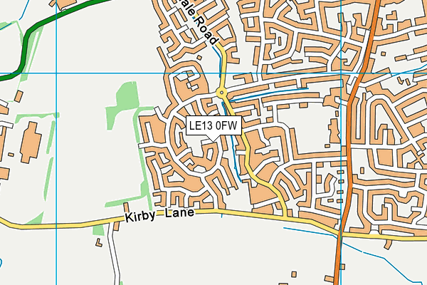 LE13 0FW map - OS VectorMap District (Ordnance Survey)