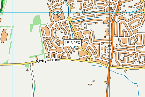 LE13 0FX map - OS VectorMap District (Ordnance Survey)