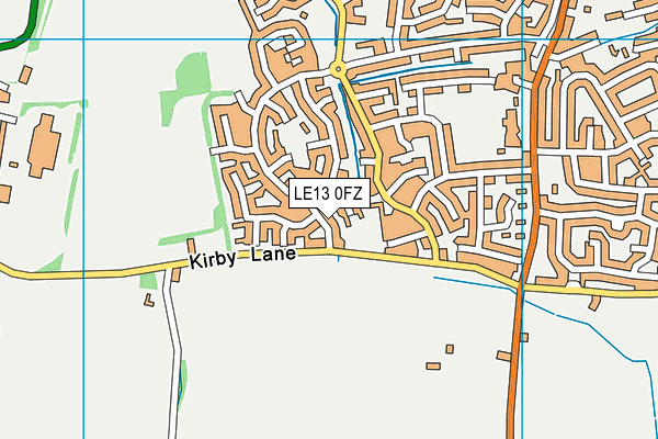 LE13 0FZ map - OS VectorMap District (Ordnance Survey)