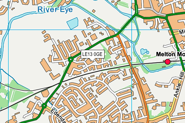 LE13 0GE map - OS VectorMap District (Ordnance Survey)