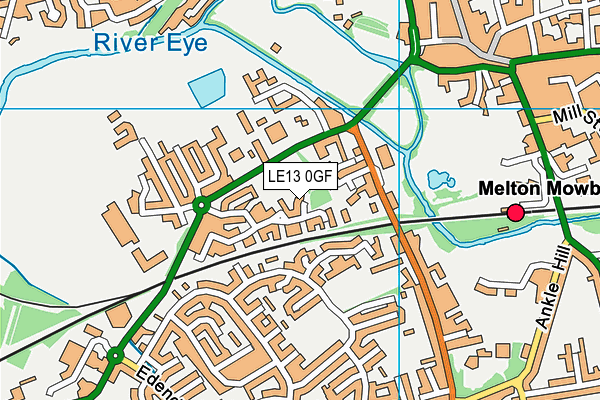 LE13 0GF map - OS VectorMap District (Ordnance Survey)