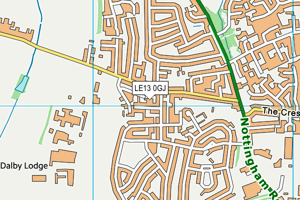 LE13 0GJ map - OS VectorMap District (Ordnance Survey)