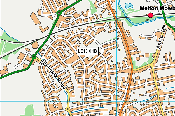 LE13 0HB map - OS VectorMap District (Ordnance Survey)