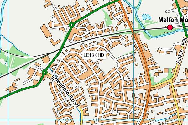 LE13 0HD map - OS VectorMap District (Ordnance Survey)