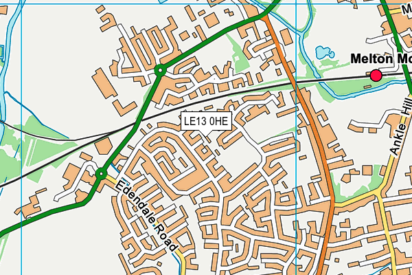 LE13 0HE map - OS VectorMap District (Ordnance Survey)
