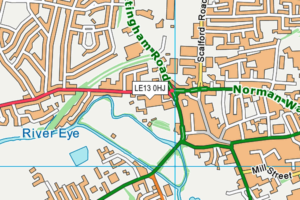 LE13 0HJ map - OS VectorMap District (Ordnance Survey)