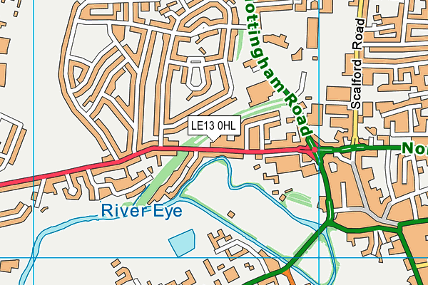 LE13 0HL map - OS VectorMap District (Ordnance Survey)