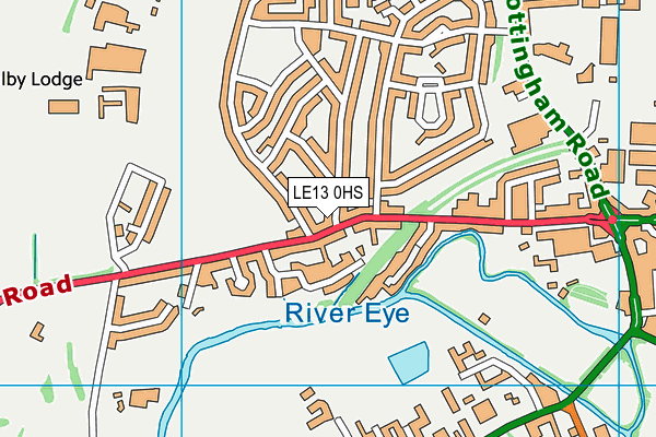 LE13 0HS map - OS VectorMap District (Ordnance Survey)