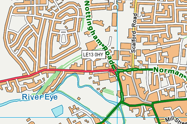 LE13 0HY map - OS VectorMap District (Ordnance Survey)