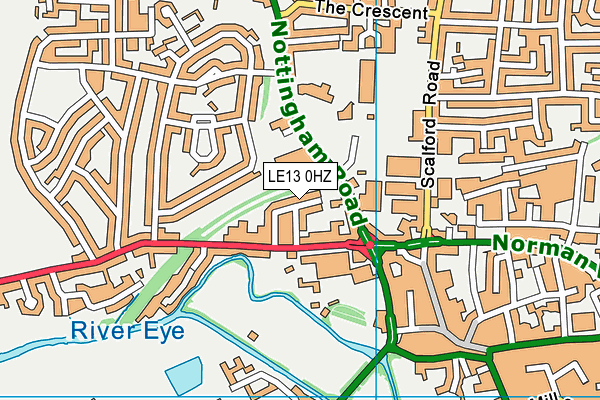 LE13 0HZ map - OS VectorMap District (Ordnance Survey)