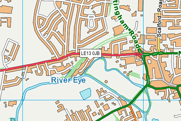 LE13 0JB map - OS VectorMap District (Ordnance Survey)