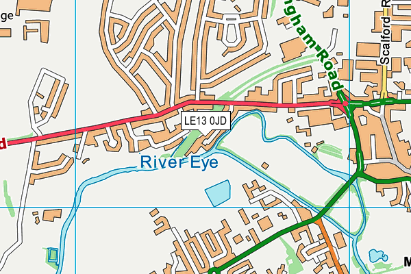 LE13 0JD map - OS VectorMap District (Ordnance Survey)