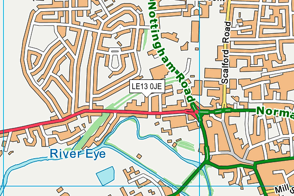 LE13 0JE map - OS VectorMap District (Ordnance Survey)