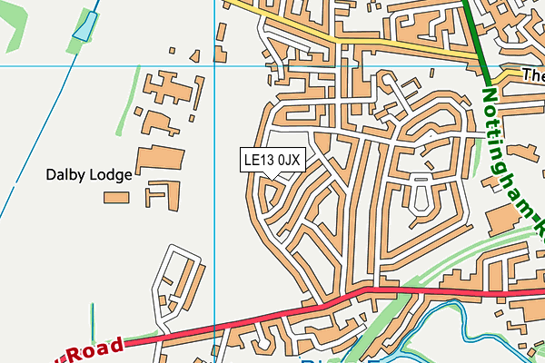 LE13 0JX map - OS VectorMap District (Ordnance Survey)