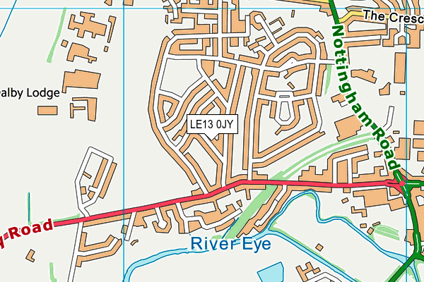 LE13 0JY map - OS VectorMap District (Ordnance Survey)